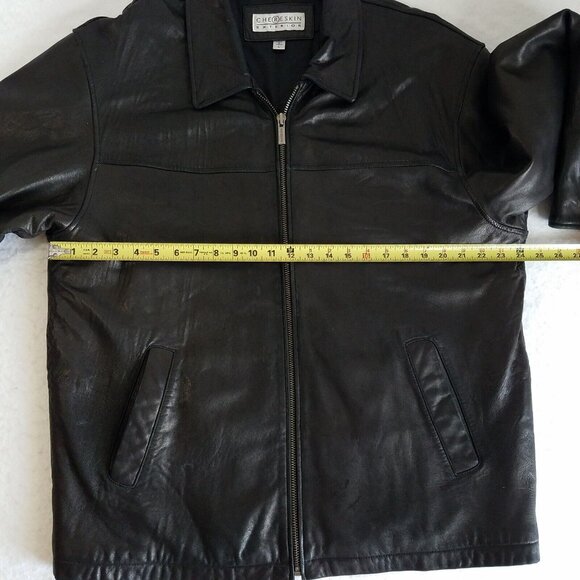 Chereskin Exterior Soft Leather Jacket LARGE Mens FLAWS Quilted Lining 48" Chest - Picture 3 of 16